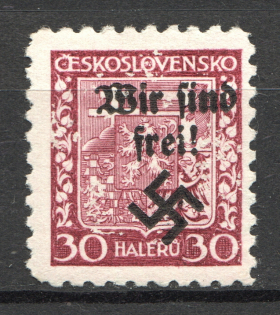 1938 Germany Occupation of Rumburg Sudetenland 30 h (Signed)