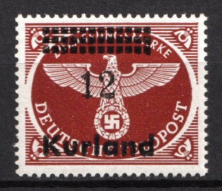 1945 12pf Kurland, German Occupation, Germany (Mi. 4 A y, Signed, CV $200, MNH)