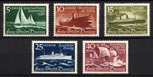 1938 Danzig Gdansk, Germany (Mi. 284 - 288, Full Set, CV $90, MNH)