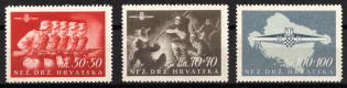 1945 Croatia Independent State (NDH) (Mi. 170 - 172, Signed, CV $600)