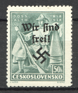 1938 Germany Occupation of Rumburg Sudetenland 50 h (Signed)