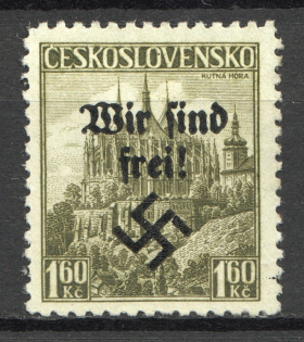 1938 Germany Occupation of Rumburg Sudetenland 1.60 Kc (Signed, Cancelled)