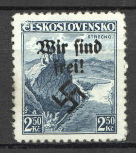 1938 Germany Occupation of Rumburg Sudetenland 2.50 Kc (Signed)