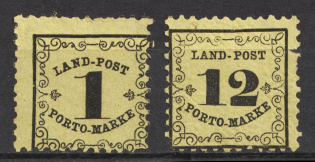 1862 Baden, German States, Germany, Official Stamps (Mi. 1 x, 3 x, CV $70)