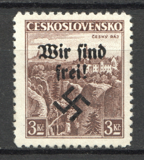 1938 Germany Occupation of Rumburg Sudetenland 3 Kc (Signed)