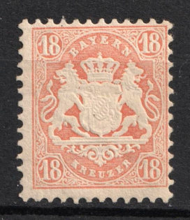 1870 18kr Bavaria, German States, Germany (Mi. 27 Y a, CV $30)