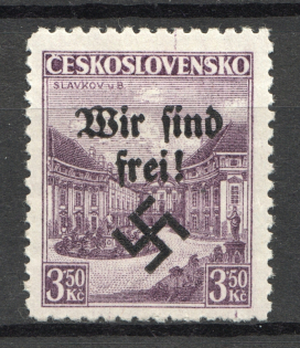 1938 Germany Occupation of Rumburg Sudetenland 3.50 Kc (Signed)