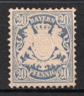 1876 20pf Bavaria, German States, Germany (Mi. 40 a, CV $700)