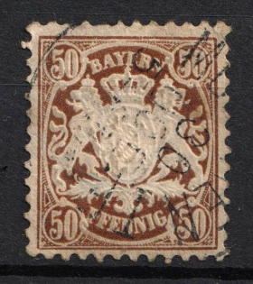 1878 50pf Bavaria, German States, Germany (Mi. 46, Canceled, CV $50)