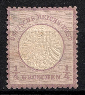 1872 1/4gr German Empire, Large Breast Plate, Germany (Mi. 16, CV $140)