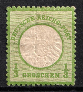 1872 1/3gr German Empire, Large Breast Plate, Germany (Mi. 17 a, CV $60)