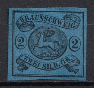 1853 2sgr Braunschweig, German States, Germany (Mi. 7 a, CV $500)