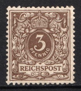 1889-1900 3pf German Empire, Germany (Mi. 45 a, Signed, CV $130)