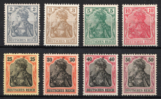 1902 German Empire, Germany (Mi. 68 - 71, 73 - 76, CV $420)