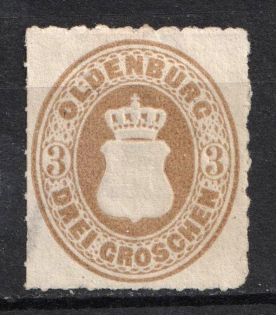 1867 3gr Oldenburg, German States, Germany (Mi. 19 B, CV $70)