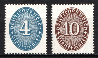 1927-33 Weimar Republic, Germany, Official Stamps (Mi. 130 X - 131 X, Full Set, CV $90)