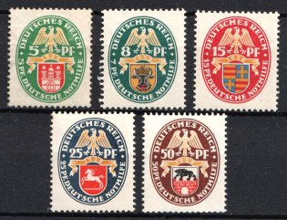 1928 Weimar Republic, Germany (Mi. 425 Y - 429 Y, Full Set, CV $90)