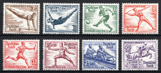 1936 Third Reich, Germany (Mi. 624 - 631, Full Set, Handmade Paper, CV $100, MNH)