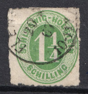 1865 1 1/4s Schlezwig, German States, Germany (Mi. 9, Canceled, CV $30)