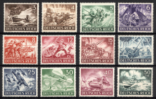 1943 Third Reich, Germany, Wehrmacht (Mi. 831 - 842, Full Set, CV $30, MNH)