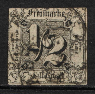 1856-58 1/2sgr Thurn and Taxis, German States, Germany (Mi. 3 a, Canceled, CV $30)