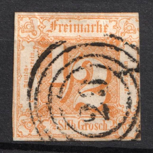 1862 1/2sgr Thurn and Taxis, German States, Germany (Mi. 28, Canceled, CV $40)