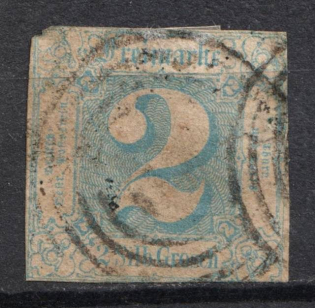1864 2sgr Thurn and Taxis, German States, Germany (Mi. 30, Canceled, CV $80)