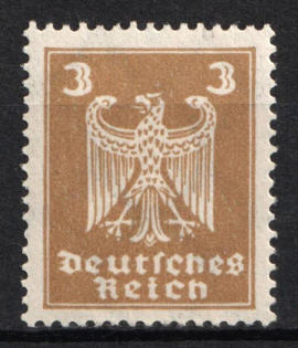 1924 3pf Weimar Republic, Germany (Mi. 355 X b, CV $40)
