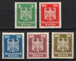 1924 Weimar Republic, Germany (Mi. 356 X - 360 X, CV $30)