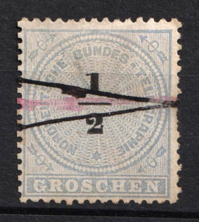 1869 1/2gr North German, German States, Germany, Official Stamps (Mi. 1, Canceled, CV $70)