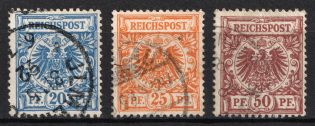 1889-1900 German Empire, Germany (Mi. 48 a - 50 a, Signed, Canceled, CV $140)