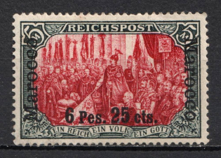 1900 6p 25c on 5m German Offices in Morocco, Germany (Mi. 19 I, Signed, CV $290)