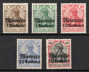 1906-11 German Offices in Morocco, Germany (Mi. 34 - 37, 40, CV $120)