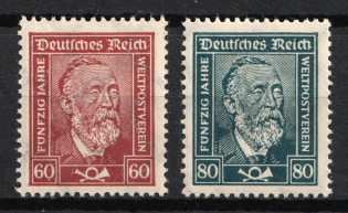 1924-28 Weimar Republic, Germany (Mi. 362 x - 363 x, Full Set, CV $120, MNH)
