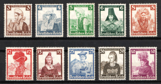 1935 Third Reich, Germany (Mi. 588 - 597, Full Set, CV $230, MNH)