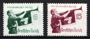 1935 Third Reich, Germany (Mi. 584 x - 585 x, Full Set, CV $30)