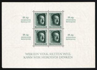 1937 Third Reich, Germany, Souvenir Sheet (Mi. Bl. 9, CV $130)
