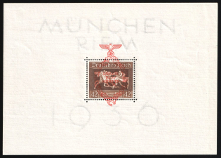 1937 Third Reich, Germany, Souvenir Sheet (Mi. Bl. 10, CV $90)