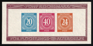 1946 Allied Zone of Occupation, Germany, Souvenir Sheet (Mi. Bl. 12 B, CV $30)