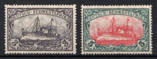 1919 South West Africa, German Colonies, Kaiser’s Yacht, Germany (Mi. 31 B - 32 B, CV $110)