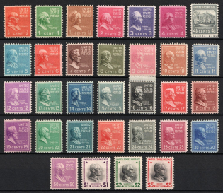 1938 Presidential Issue, United States, USA (Scott 803 - 834, Full Set, CV $130)