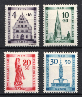 1949 Baden, French Zone of Occupation, Germany (Mi. 38 A - 41 A, Full Set, CV $40)