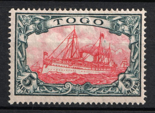 1919 Togo, German Colonies, Kaiser’s Yacht, Germany (Mi. 23 II B, Signed, CV $40)