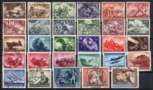 1943-44 Third Reich, Germany, Stock of Stamps (Cancellations)