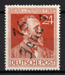 1948 24pf District 16 Jena Main Post Office, Soviet Russian Zone of Occupation, Germany (Mi. III a III, CV $100)