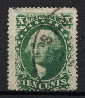 1859 10c Washington, United States, USA (Scott 35, Type V, Used, CV $55)