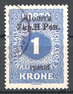 1919 Stanislav West Ukrainian People's Republic 1 ГРН (CV $250, Cancelled)