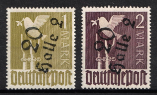 1948 District 20 Halle Main Post Office, Soviet Russian Zone of Occupation, Germany (Mi. II a IV a, II b IV, CV $50)