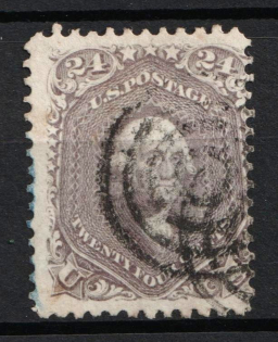 1862 24c Lincoln, United States, USA (Scott 78, Lilac, Used, CV $400)