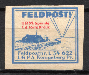 1937-45 1rm Konigsberg, Air Force Post Office LGPA, Red Cross, Military Mail Field Post Feldpost, Germany